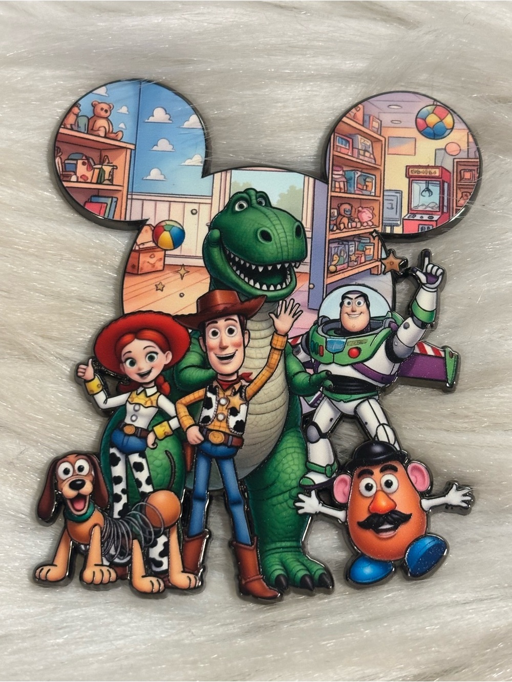 PIN TOY STORY 3" JUMBO FANTASY NEW WOODY BUZZ JESSIE REX MICKEY MOUSE